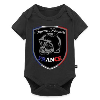 Firefighter blue white red France pennant BLACK - Baby Premium short-sleeve bodysuit - black - Front