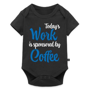 Today's work is sponsored by coffee - Baby Premium short-sleeve bodysuit - black - Front