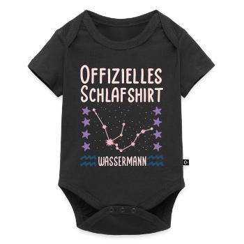 Offizielles Schlafshirt Sternzeichen Wassermann - Baby Premium Kurzarmbody - Schwarz - Vorne
