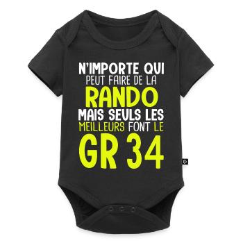Cadeau randonnée les meilleurs font le GR 34 rando - Body à manches courtes Premium Bébé - noir - Devant