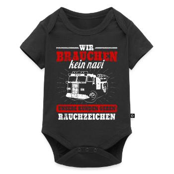 Feuerwehr Fahrzeug - Baby Premium Kurzarmbody - Schwarz - Vorne