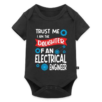 Trust me I'm the Daughter of Electrical Engineer - Baby Premium Kurzarmbody - Schwarz - Vorne