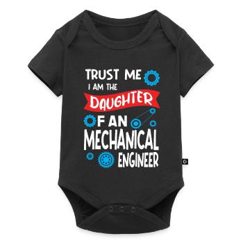 Trust me I'm the Daughter of Mechanical Engineer - Baby Premium Kurzarmbody - Schwarz - Vorne
