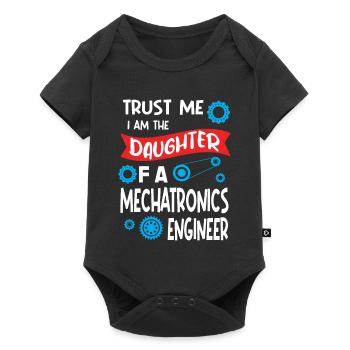 Trust me Im the Daughter of Mechatronics Engineer - Baby Premium Kurzarmbody - Schwarz - Vorne