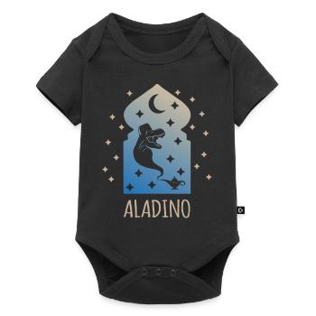 AlaDino (Dinosaurier-Wunderlampe-Edition) - Baby Premium Kurzarmbody - Schwarz - Vorne