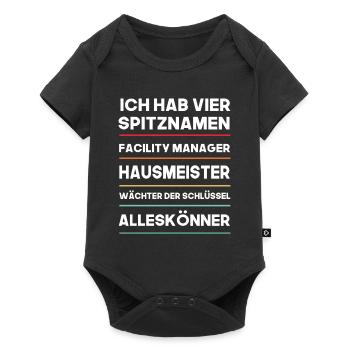 Ich habe vier Spitznamen Hausmeister Shirt design - Baby Premium Kurzarmbody - Schwarz - Vorne