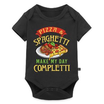 Pizza und Spaghetti machen mich zu Completti Pasta - Baby Premium Kurzarmbody - Schwarz - Vorne