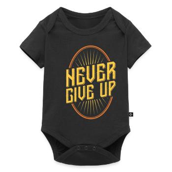 Never Give Up - Baby Premium short-sleeve bodysuit - black - Front