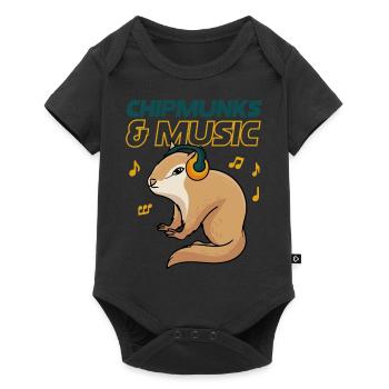 Chipmunks et notes de musique Musicien Clef - Body à manches courtes Premium Bébé - noir - Devant