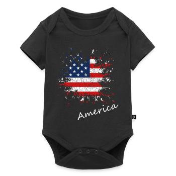 America Splash Vintage - Baby Premium Kurzarmbody - Schwarz - Vorne