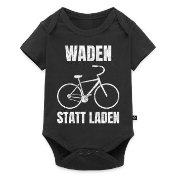 Waden Statt Laden Anti E-Bike Fahrradfahren - Baby Premium Kurzarmbody - Schwarz - Vorne