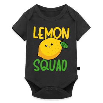 Lemon Squad Tropische Zitrusfrüchte - Baby Premium Kurzarmbody - Schwarz - Vorne