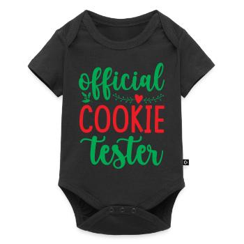 Offizieller Kekstester - Weihnachtshumor - Baby Premium Kurzarmbody - Schwarz - Vorne