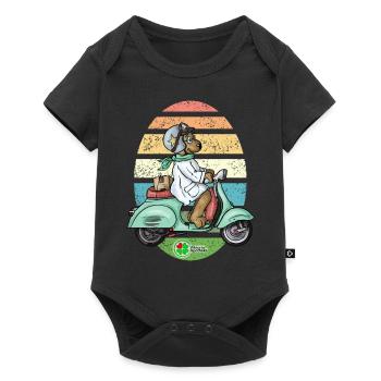 Bär Viktoria Shirt - Baby Premium Kurzarmbody - Schwarz - Vorne