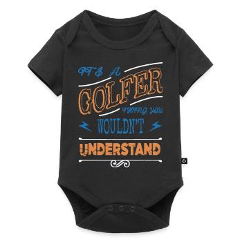 golfjersey funnygolfgift happy fun chemise de golf - Body à manches courtes Premium Bébé - noir - Devant