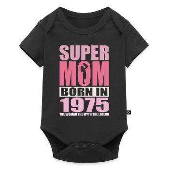 Mom's birthday 1975 | Super Mom - Baby Premium short-sleeve bodysuit - black - Front
