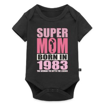 Mom's birthday 1983 | Super Mom - Baby Premium short-sleeve bodysuit - black - Front