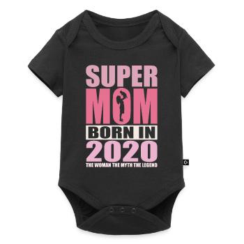 Mom Birthday 2020 | Super Mom - Baby Premium short-sleeve bodysuit - black - Front