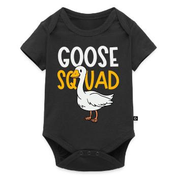 Goose Squad Cute Geese Nature Ironisches Zitat - Baby Premium Kurzarmbody - Schwarz - Vorne