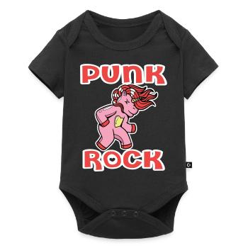 Punkrock Musik Punker Punkrock Irokesenschnitt - Baby Premium Kurzarmbody - Schwarz - Vorne
