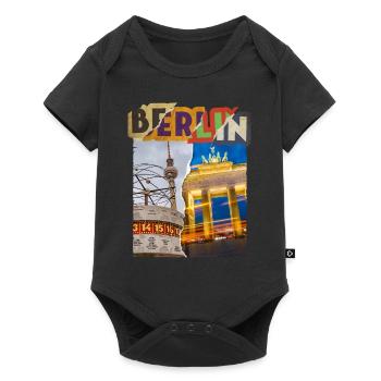 Berlin Germany City Skyline Vintage Retro - Baby Premium short-sleeve bodysuit - black - Front