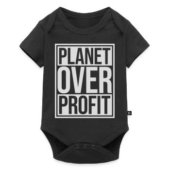 planet over profit quote - Baby Premium short-sleeve bodysuit - black - Front
