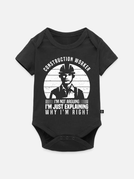 Bauarbeiter - Baby Premium Kurzarmbody - Schwarz