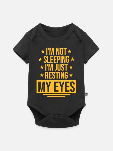im not sleeping Zitat - Baby Premium Kurzarmbody - Schwarz