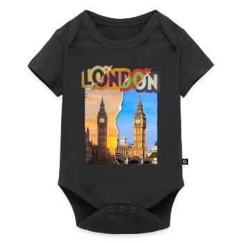 London England UK City Skyline Vintage Retro - Baby Premium short-sleeve bodysuit - black - Front