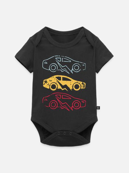 E-Auto Elektroauto - Baby Premium Kurzarmbody - Schwarz