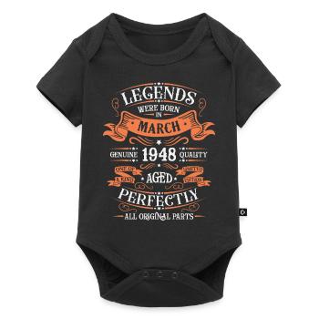 The legends were born in March 1948 gift - Baby Premium short-sleeve bodysuit - black - Front