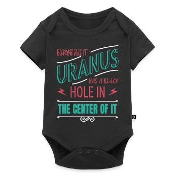 happy funny sayings astronomy stuff spaceship - Baby Premium Kurzarmbody - Schwarz - Vorne