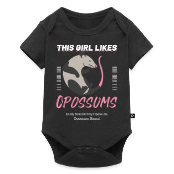 Une fille aime les opossum, les rongeurs, les - Body à manches courtes Premium Bébé - noir - Devant