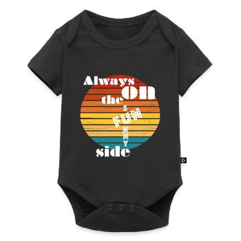Toujours du côté ensoleillé. Toujours du côté amusant. - Body à manches courtes Premium Bébé - noir - Devant