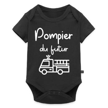 pompier du futur - Body à manches courtes Premium Bébé - noir - Devant