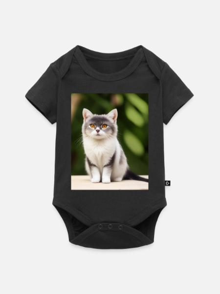 Weiße Perserkatze - Baby Premium Kurzarmbody - Schwarz