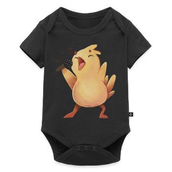 Singender Oster Kücken - Baby Premium Kurzarmbody - Schwarz - Vorne