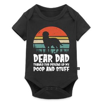 Cher papa, merci d’avoir ramassé mon caca Fête des pères - Body à manches courtes Premium Bébé - noir - Devant