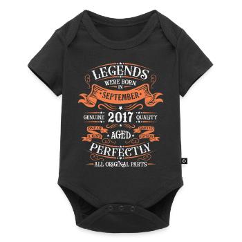 September 2017 Originelle Geburtstagsgeschenkidee - Baby Premium Kurzarmbody - Schwarz - Vorne