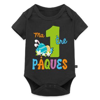 Ma 1ère Pâques Première Pâques Œufs de Pâques - Body à manches courtes Premium Bébé - noir - Devant