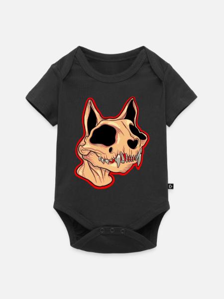 Katzenschädel - Baby Premium Kurzarmbody - Schwarz