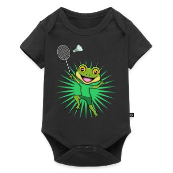 Joueur de badminton Cute Frog Ironic Hobby Sports - Body à manches courtes Premium Bébé - noir - Devant