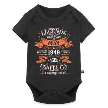 Mai 1949 Vintage Geburtstagsgeschenk - Baby Premium Kurzarmbody - Schwarz - Vorne