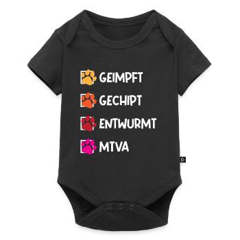 Geimpft, gechipt, entwurmt, mtva tierarzt design - Baby Premium Kurzarmbody - Schwarz - Vorne