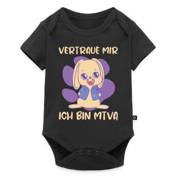 vertraue mir ich bin mtva tierarzthelfer - Baby Premium Kurzarmbody - Schwarz - Vorne