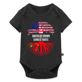 CULTIVÉ AUX ÉTATS-UNIS AVEC DES RACINES CHINOISES - Body à manches courtes Premium Bébé - noir - Devant