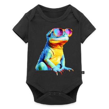 Hacko the spectacled lizard - Baby Premium short-sleeve bodysuit - black - Front