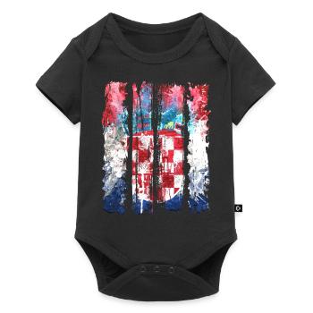 Drapeau national croate emblème Croatie Hrvatska hrv - Body à manches courtes Premium Bébé - noir - Devant