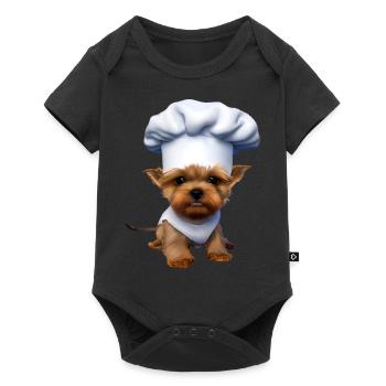 Puppy Restaurateur Dog Cooking Yorkshire Terrier - Baby Premium short-sleeve bodysuit - black - Front