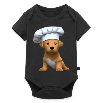 Golden Retriever Cooking Dogs Gastronom Puppy - Baby Premium short-sleeve bodysuit - black - Front